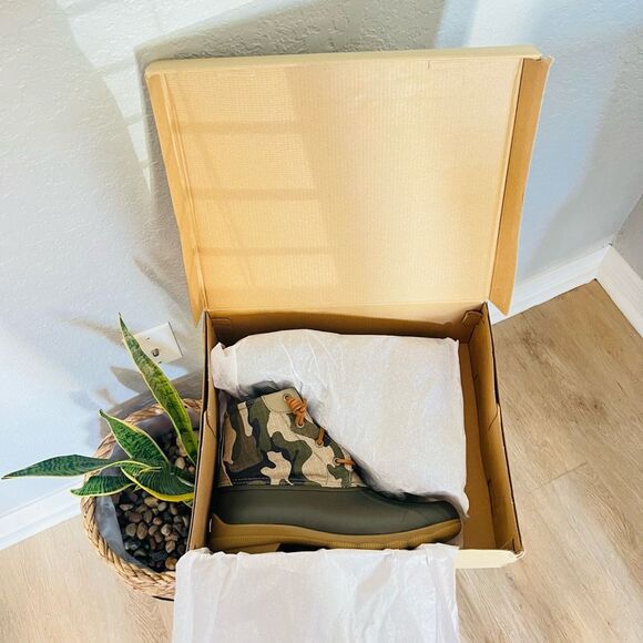 SPERRY TOP-SIDER Syren Gulf Camo Duck Toe Boot, Rain Boot, Green Camo, 8.5, NWT - Picture 12 of 16